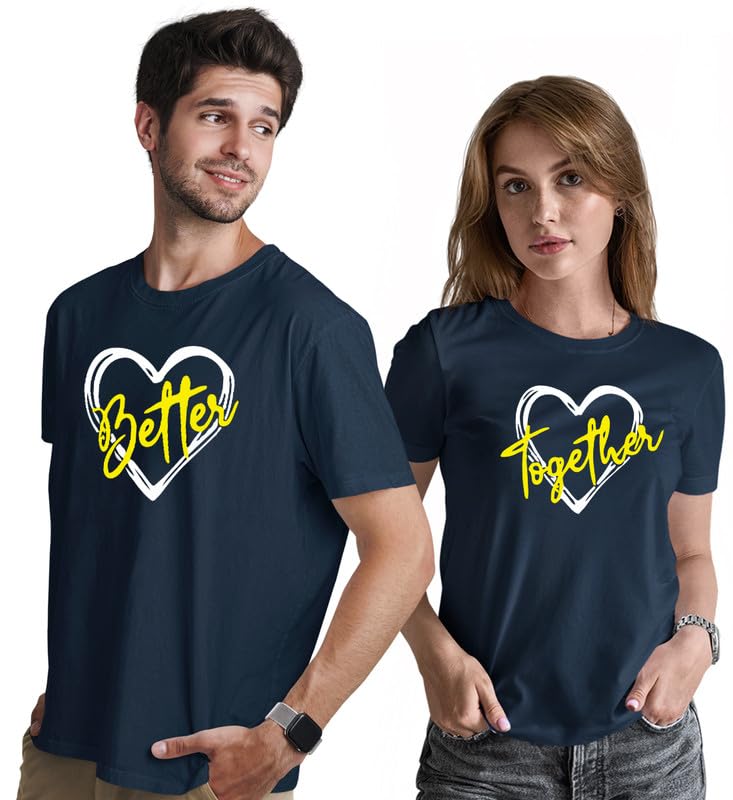 INDISSH Couple Love Printed 100% Cotton Tshirt for Men and Women – CP-BTTOG