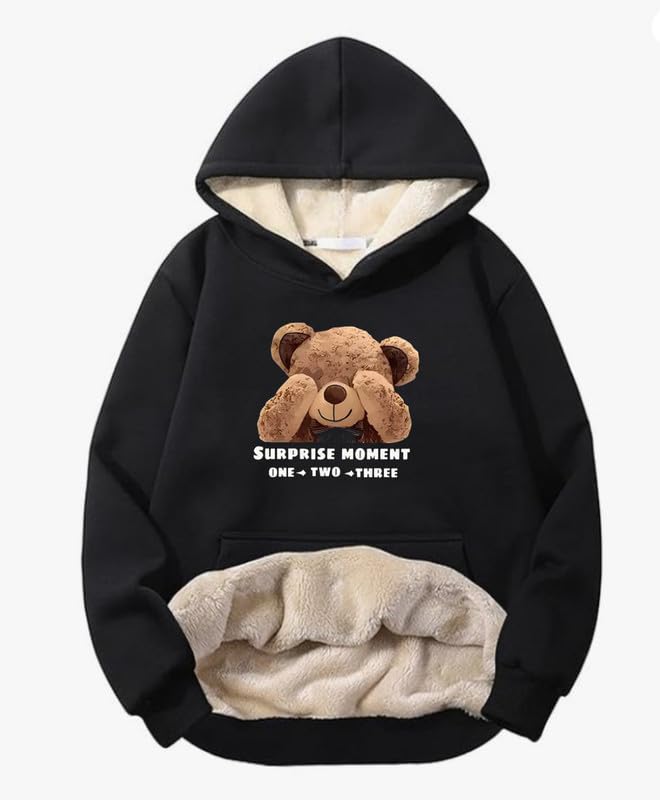 BLACKSTEP Women’s Fleece Sherpa Hoodie, Winter Warm Pullover Sweatshirt, Soft Fur Lined, Casual Hooded Sweatshirt, Cozy & Stylish Outerwear