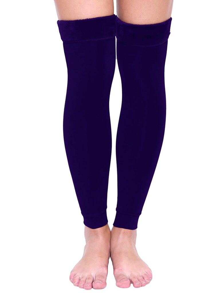 INFISPACE® Men & Women Knitted Woolen Leg Warmer & Knee Supporter (Fleece Blue- 1 Pair)