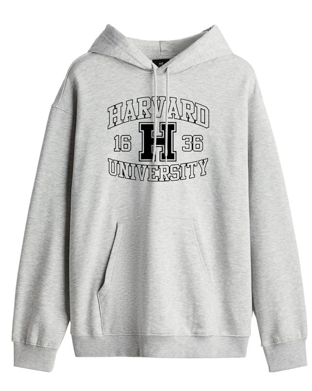 THE DUFFERS Winter Hoodies for Men Harvard Printed Stylish Branded Cotton Hooded Sweatshirt Full Sleeve Fleece