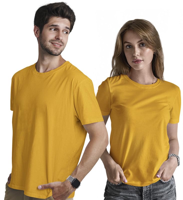 INDISSH Couple T Shirt for Men and Women| Anniversary | Mens & Women Cotton Printed Tshirt| Husband Wife Valentine Tshirt Gift | Solid Plain Tshirt