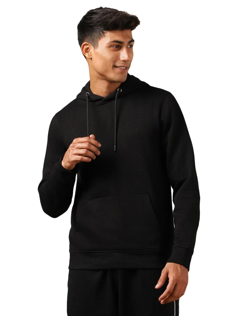 NOBERO Hoodies for Man | 280 GSM Rich Cotton Fleece Solid Hooded Full Sleeve Sweatshirt for Man | Stylish Casual Wear Winter Hoodies for Men