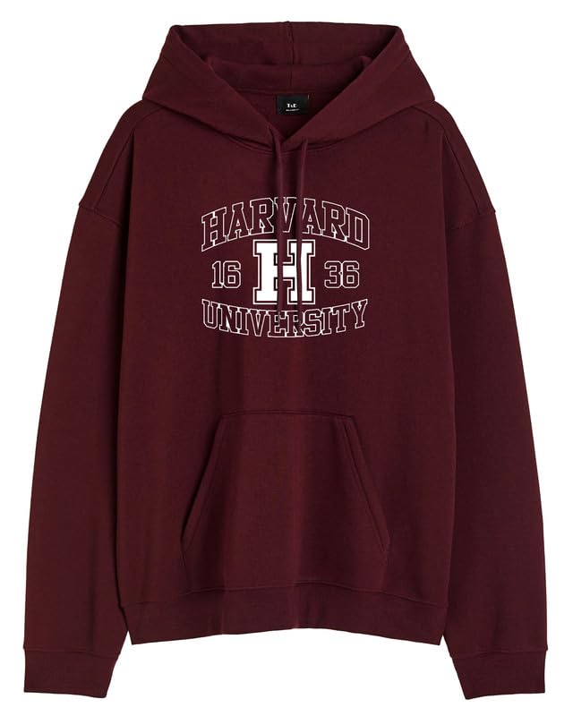 THE DUFFERS Winter Hoodies for Men Harvard Printed Stylish Branded Cotton Hooded Sweatshirt Full Sleeve Fleece