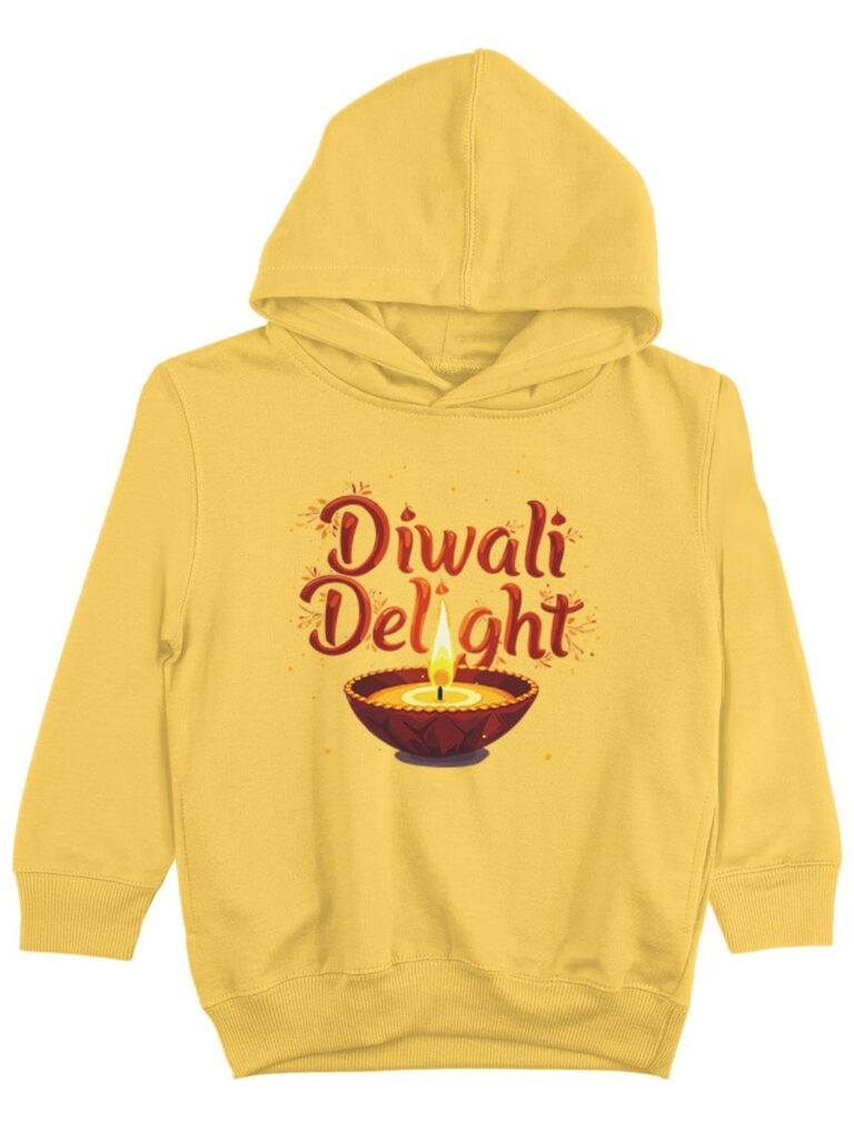 AirDrop Kids Relaxed Fit Graphic Printed Diwali Hoodie for Boys and Girls 2151