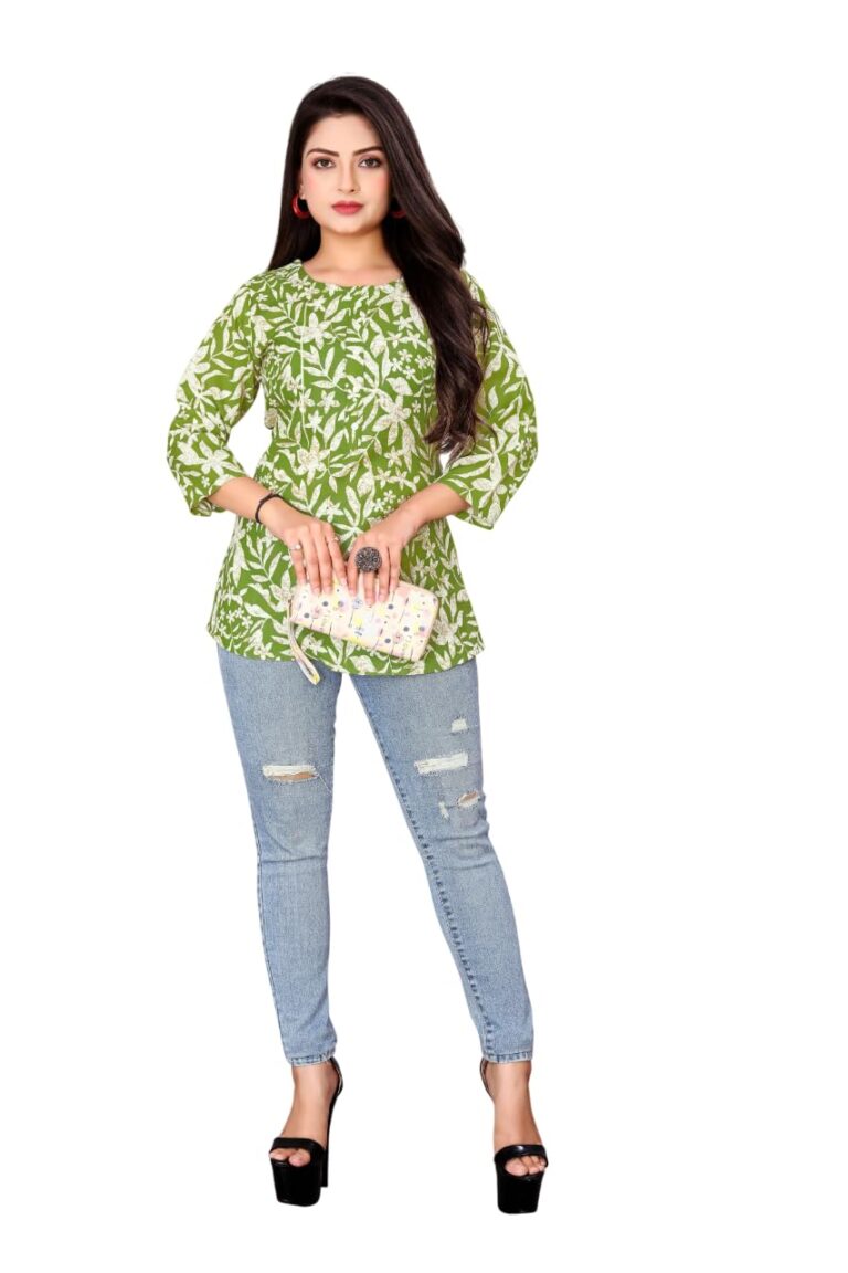 Women’s Fancy Rayon Floral Printed Top for Women || Casual Office Wear || Winter Rayon Tops || V – Neck 3 Sleeve || for Any Occasion