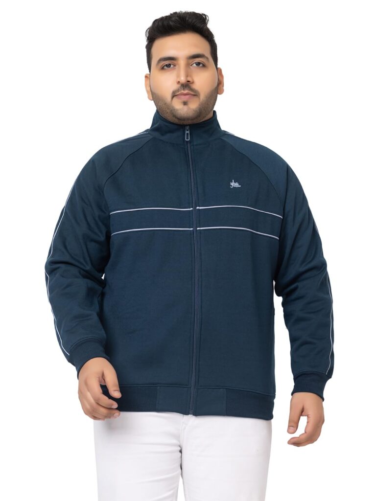 YHA Men’s Regular Fit Plus Size Zipper Stripes Winter jackets…