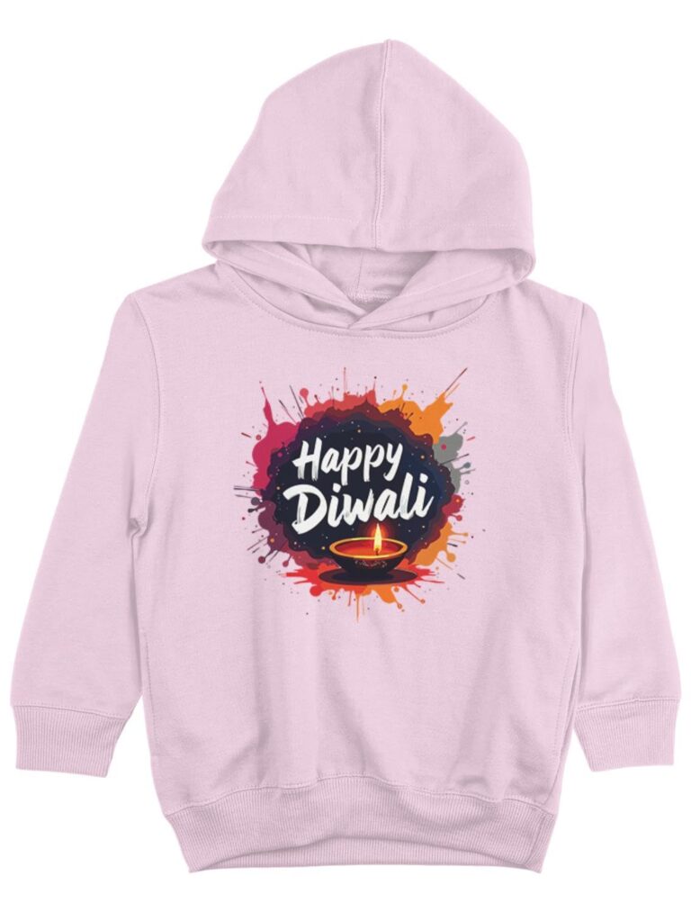 AirDrop Kids Relaxed Fit Graphic Printed Diwali Hoodie for Boys and Girls 2149