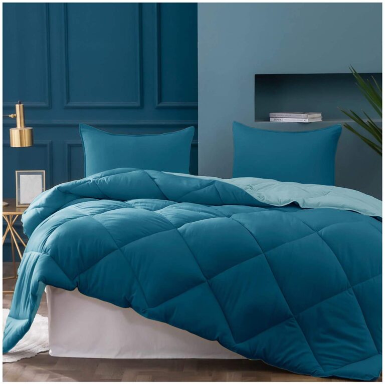 180 GSM Quilt for Double Bed King Size | Microfibre Reversible AC Comforter Set Double Bed | Comfortable & Super Soft Blanket for Summer (Carribean Blue & Teal)