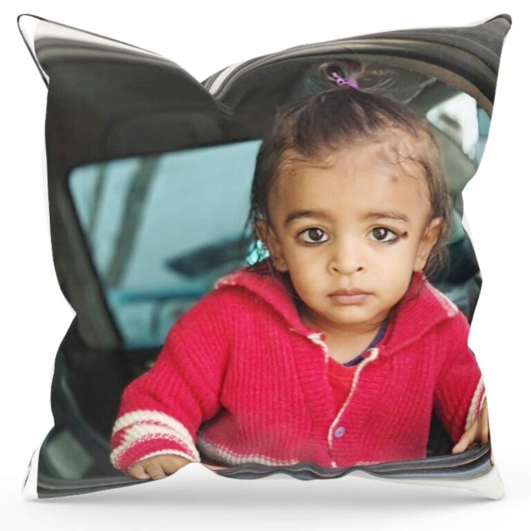 A ONE STYLE Personalized/Customized Photo Cushion Pillow, Gifts for Your Loved Ones, Anniversary & Birthday, Valentine Day Gifts, Customized Gifts for All Occasions (12×12 inches)