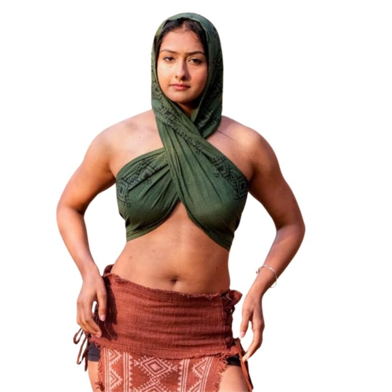 CRYSTALHEAL Daisy Hoodie Shawl – Stylish 2-in-1 Hoodie Wrap Top & Shawl for Women | Elegant Block Print, Comfortable & Versatile Boho Outfit