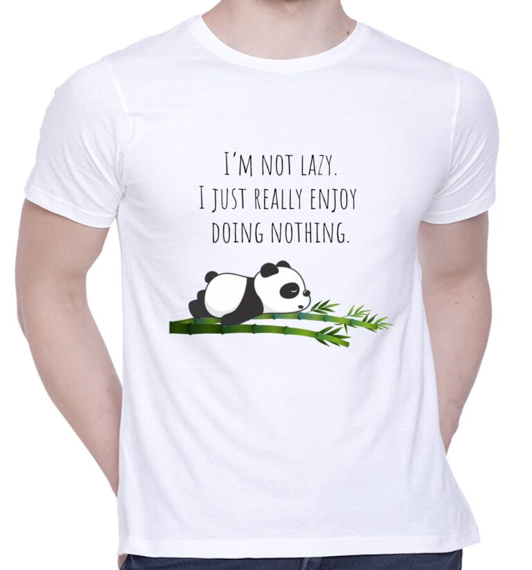 Graphic Printed T-Shirt for Unisex Panda Tshirt | Casual Half Sleeve Round Neck T-Shirt | 100% Cotton | D00282-15