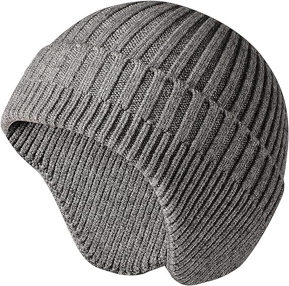 Gajraj Knit Beanie Hat for Men Women Winter Warm Earflap Soft Wool Slouchy Skull Cap with Ear Warmer Outdoor Sports Casual Woolen Hat