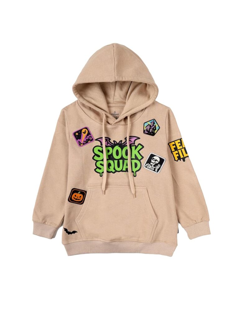 KiddoPanti Unisex Solid Pullover Hooded Fleece Sweatshrit | Cotton Poly Fleece Fabric | Waist Length, Full Sleeve Hoodie | 2 Kangaroo Pockets | Winter Wear for Boys & Girls