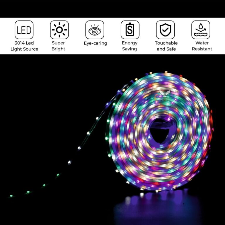 Quicknik 10M Rope Light Waterproof High Brightness for Indoor/Outdoor Use 1200 LEDs 10 m Multicolor Steady Strip Rice Lights for Bedroom Garden Birthday & Festive Decor Diwali Lights