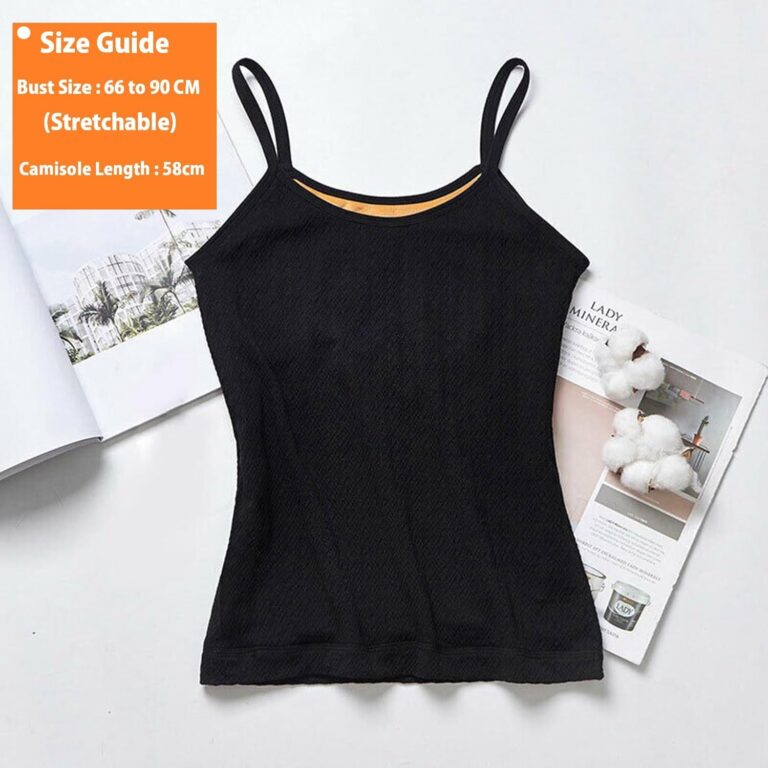 HSR Women’s Thermal Underwear Tops Thicken Plus Velvet Camisole Apricot Sexy Stretchy Slim-Fit Body Shaper Vest Shirt (Free Size) (Bust Size : 66 to 90 CM) Stretchable