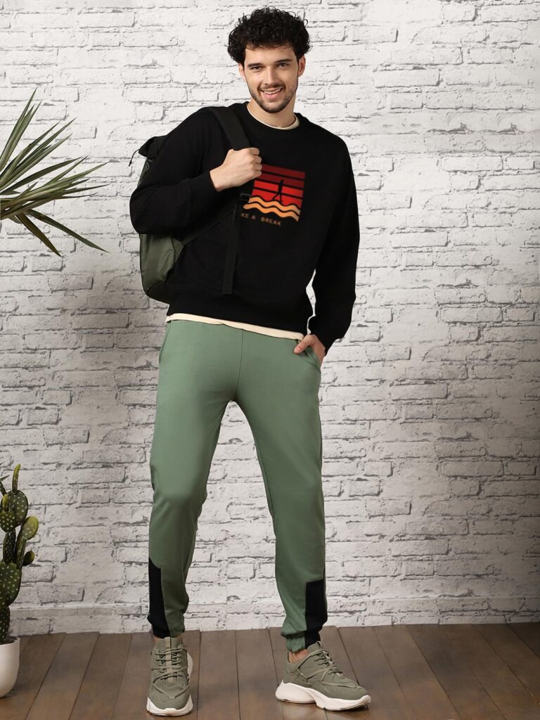 NOBERO Printed Oversized Sweatshirts for Man Stylish | 280 GSM Rich Cotton Fleece Printed Oversized Fit Full Sleeve Sweatshirt for Men | Stylish Casual Wear Winter Sweatshirt for Men