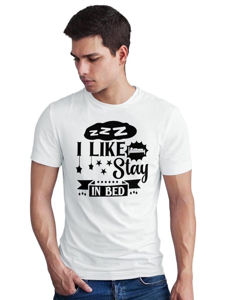 SeekBuyLove I Like to Stay in Bed T-Shirt, Cozy Sleep Shirt, Lover Gift, Relaxing Funny Design, Comfort Zone