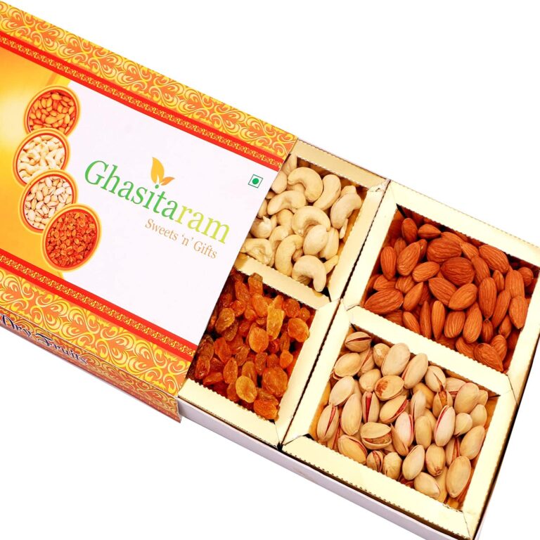 Ghasitaram Gifts – Diwali Gifts Orange Dry fruit Box 200gms |Dryfruit Gift Hamper|Dry Fruit Combo Pack Offer|DryFruit Gift Pack|Diwali Dry Fruit Gift Pouch|Mix Nut|