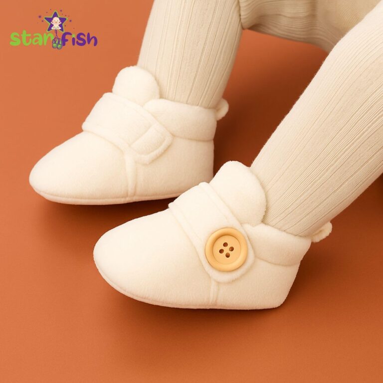 Star Fish Newborn Baby Boys & Girls 3 TO 12 Months Skin Friendly Comfortable & Breathable Cotton Booties (Pink -1212)