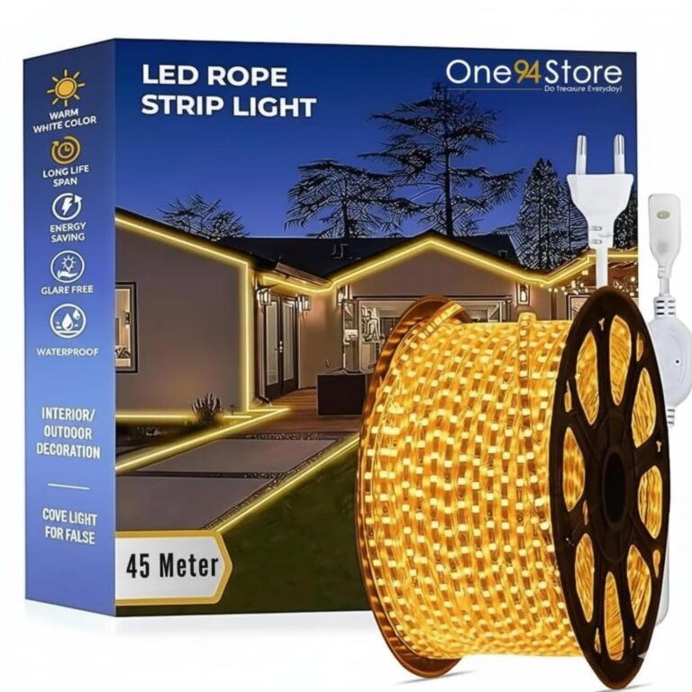 One94Store 45 Meter Amber LED Rope Light – Waterproof Decorative Strip Light for Home Décor, Ceiling Cove Lighting, SMD LED Pipe Light for Diwali & Festive Decoration