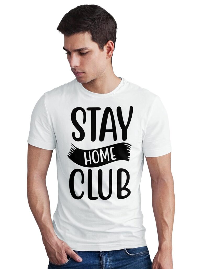 SeekBuyLove Stay Home Club T-Shirt, Introvert Shirt, Cozy Tee, Quarantine Funny Slogan Homebody Gift, Social Distancing