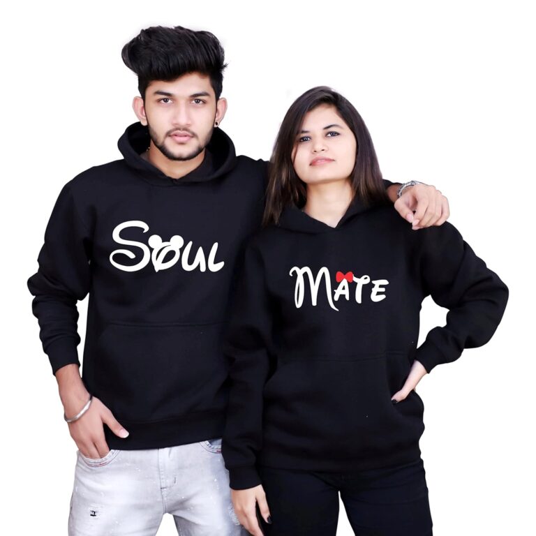 The Tee Shop Couple Hoodie Cotton Warm Pullover Printed Soul Mate Hoodies – Pack of 2