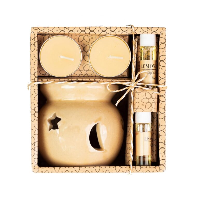 AuraDecor Fragrance Heat Diffuser Gift Set with Tealight Candles || HomeDecor || Diffuser Set || Tealight || Candles(Lemon Grass)