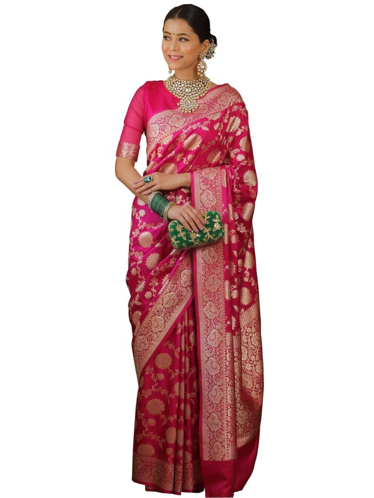 Sugathari Women’s Banarasi Saree Pure Kanjivaram Silk Saree Soft new ladies 2025 Design Wear Pattu Sarees Latest Sadi Party Sari collections With Blouse Piece (San Pari-222)