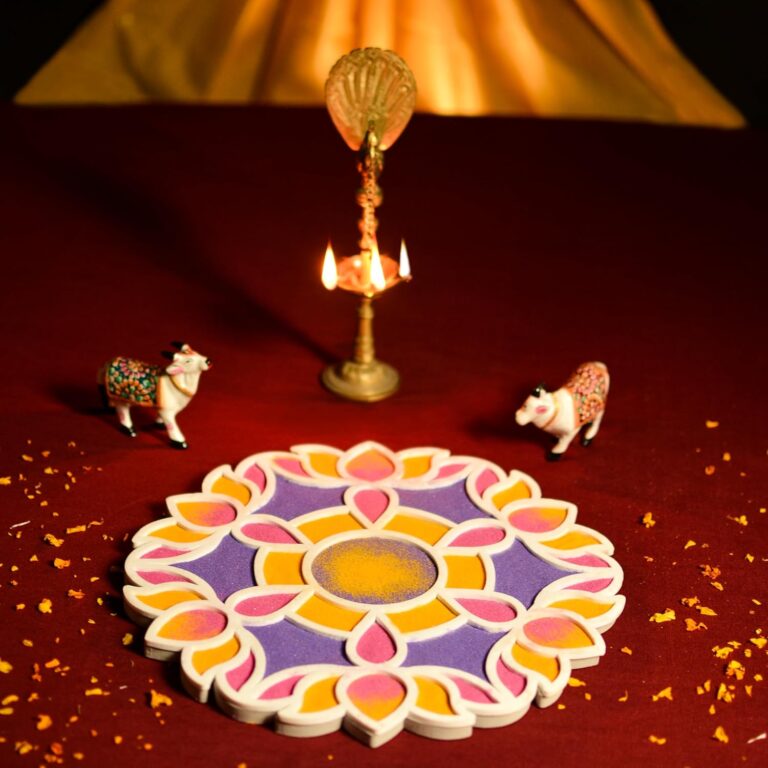 Island Rangoli 11” Ananta Design Rangoli Template for Diwali décor | Festive décor Rangoli | Floor Art | Floating Rangoli | 3D Rangoli (11 inches)