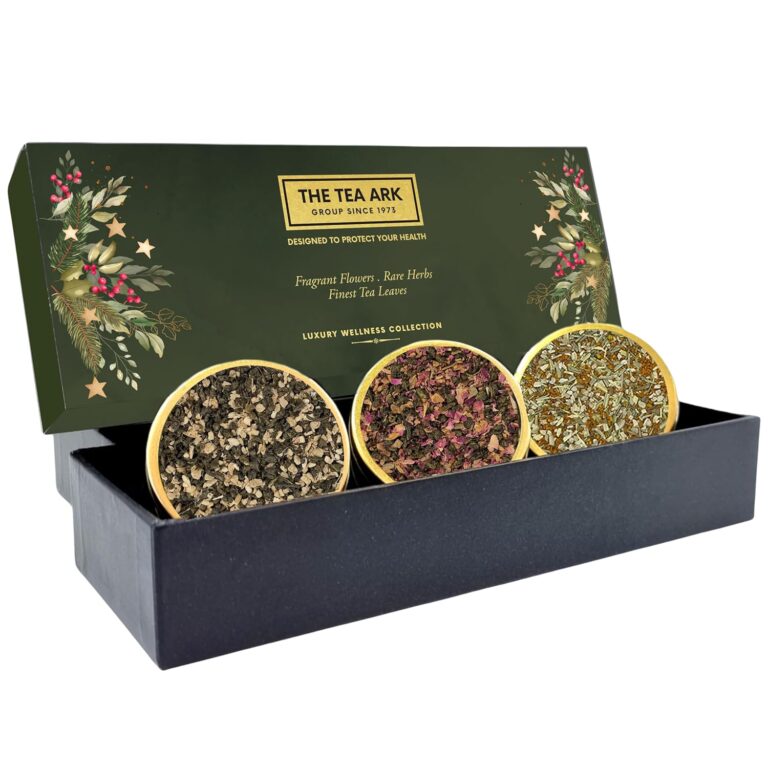 The Tea Ark Wellness First Diwali Gift Set | Diwali Hamper Box with 3 Different Types of Assorted Tea Flavours | Luxury Diwali Gift Set For Brother, Sister, Family, Friends, Corporate, Clients (Wellness First Diwali Gift Box)