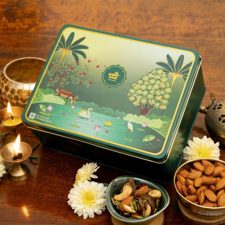 Paper Boat Diwali Dry Fruits Gift Box, 200g – Diwali Gift Hamper | Festive Dry Fruit Gift | Assorted Mixed Nuts, Dry Fruits & Trail Mix | Cashew, Almonds, Berries and Mixed Nuts