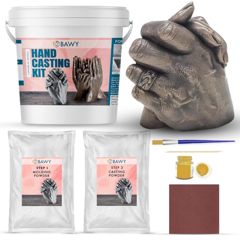 Bawy Couple Casting kit. Hand Casting kit for Couple, Casting kit with molding and Casting Powder Anniversary Gift, Gift for Husband and Wife, Wedding Gift, Diwali Gift (3D Couple Casting).