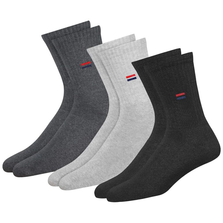 NAVYSPORT Men’s Crew Length Cushion Cotton Socks (Pack of 3) (SF-M-1_Multicolour) Free Size