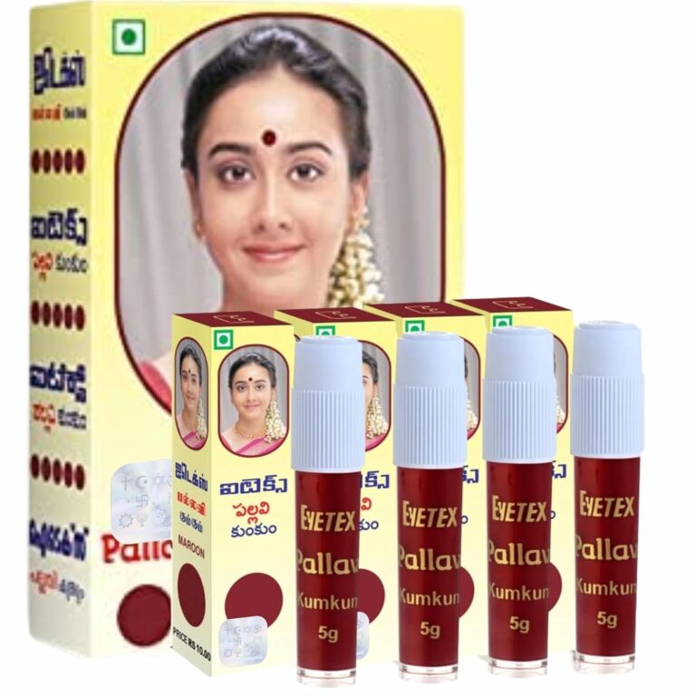 Eyetex Pallavi Liquid Kumkum – Maroon Eyetex Pallavi Liquid Sindoor – Maroon Eyetex Pallavi Liquid Bindi – PACK OF 4 EYETEX KUM KUM liquid Buy White kumkum bindi online